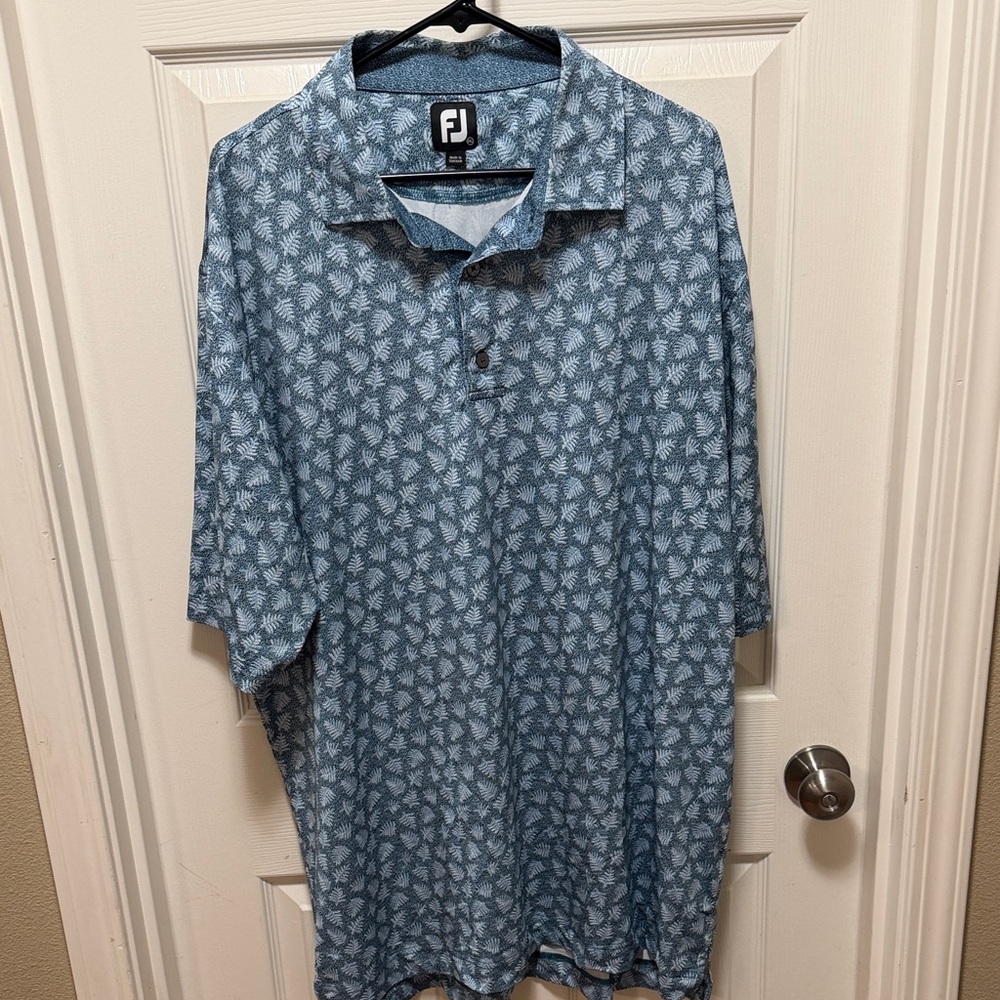FootJoy Blue Patterned Men's Polo Shirt